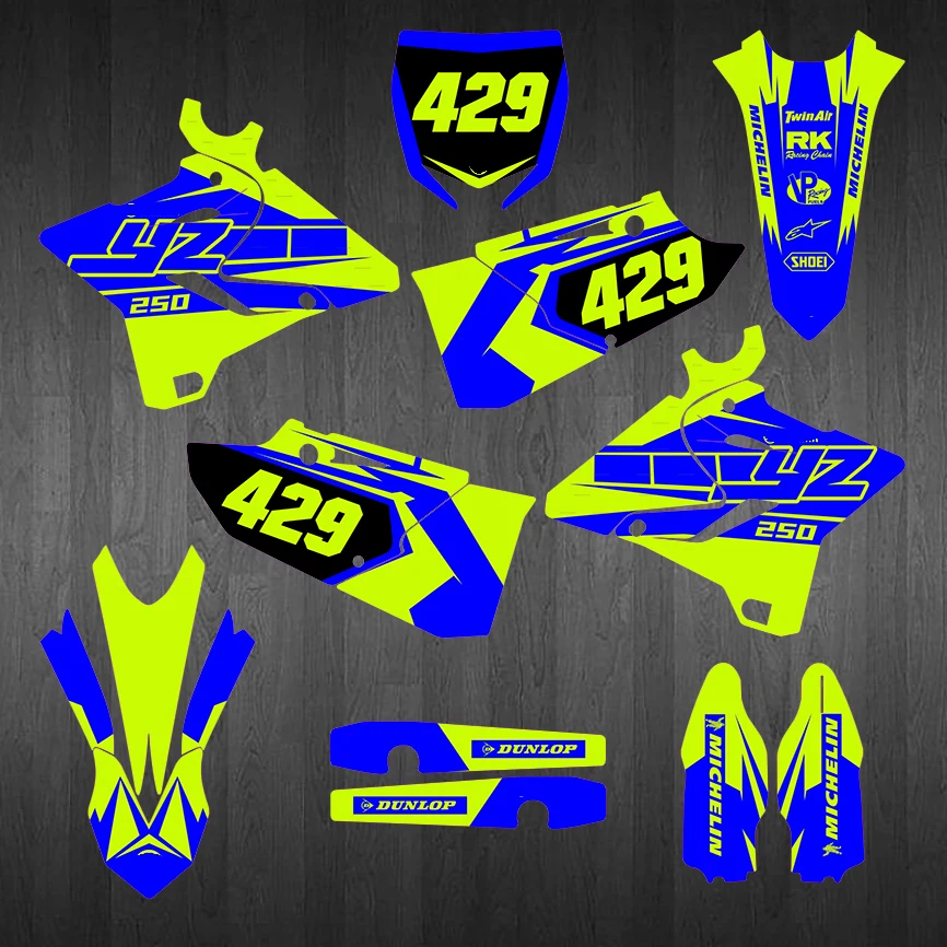 

3M Motorcycle yz125 Graphics YZ250 Decal Sticker Kits for YAMAHA YZ125 YZ250 2015 2016 2017 2018 2019 2020 2021