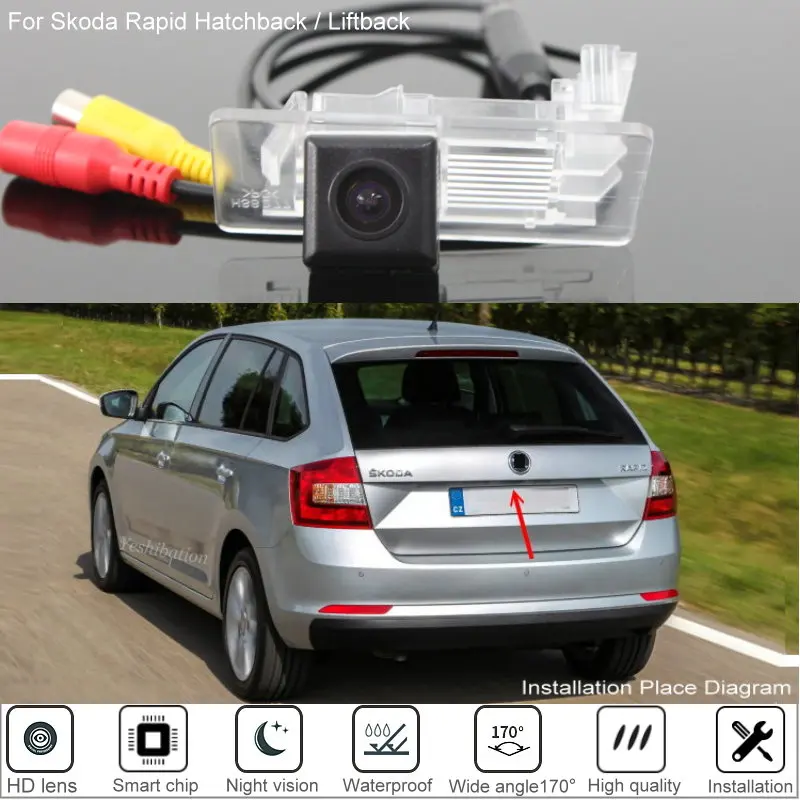 

Car Rear View Camera For Skoda Rapid Hatchback Liftback 2013~2015 Reverse Backup Camera For Parking HD Night Vision