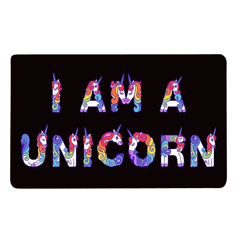 Rubber Door Mats Коврик для входной двери, коврик для двери I Am A Unicorn, декоративный коврик для внутренней и наружной двери, Нескользящий Резиновый коврик 23," x 15,7" - Цвет: Rubber Door Mats
