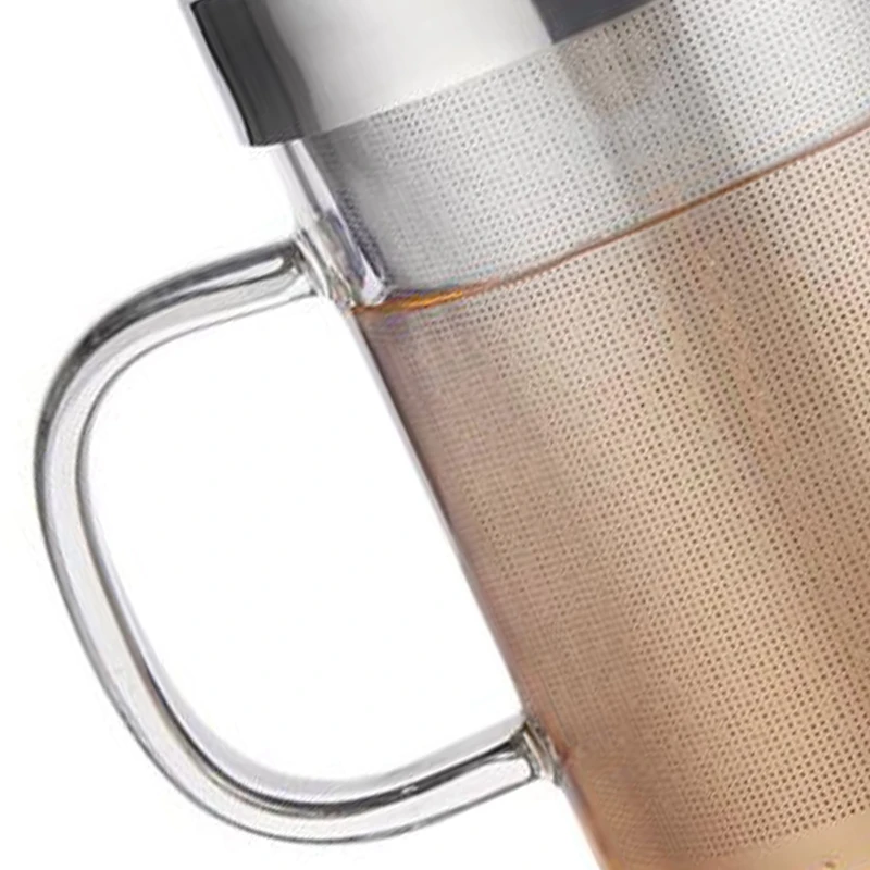 Tea Infuser 500Ml Travel Heat-Resistant Glass Mug with Stainless Steel Lid Coffee Cup Tumbler