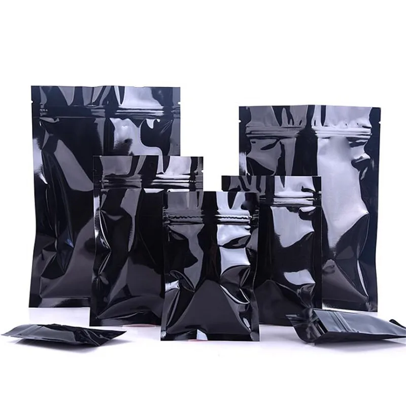 Small Tobacco Candy Cookies Flat Ziplock Pouches Storage Bag Resealable Moisture Proof Aluminum Foil Zip Lock Plastic Bags 50pcs 2