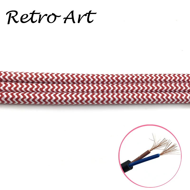 Винтажный стиль ткань кулон шнур лампы античный кабель с Текстильной Оплеткой