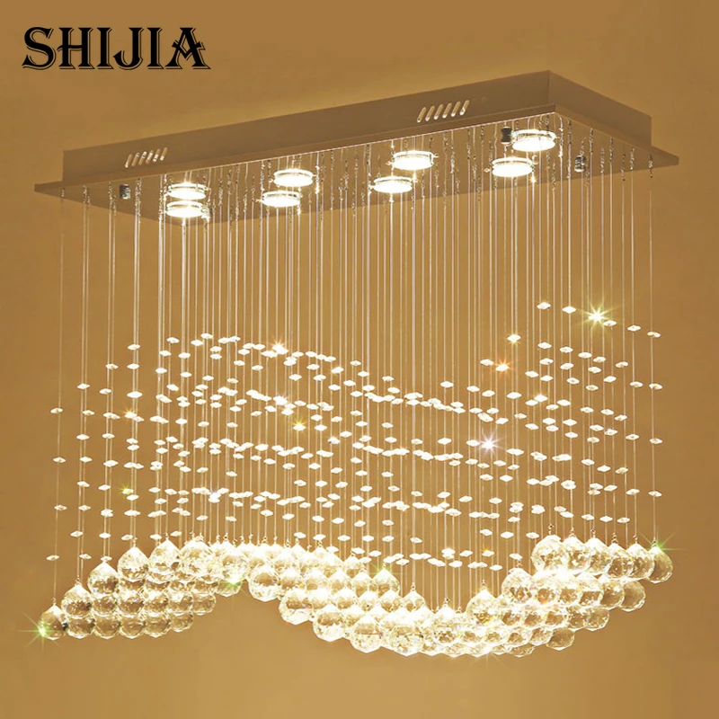 

Crystal Curtain Wave Crystal Chandelier Hotel Villa Decoration Lamp