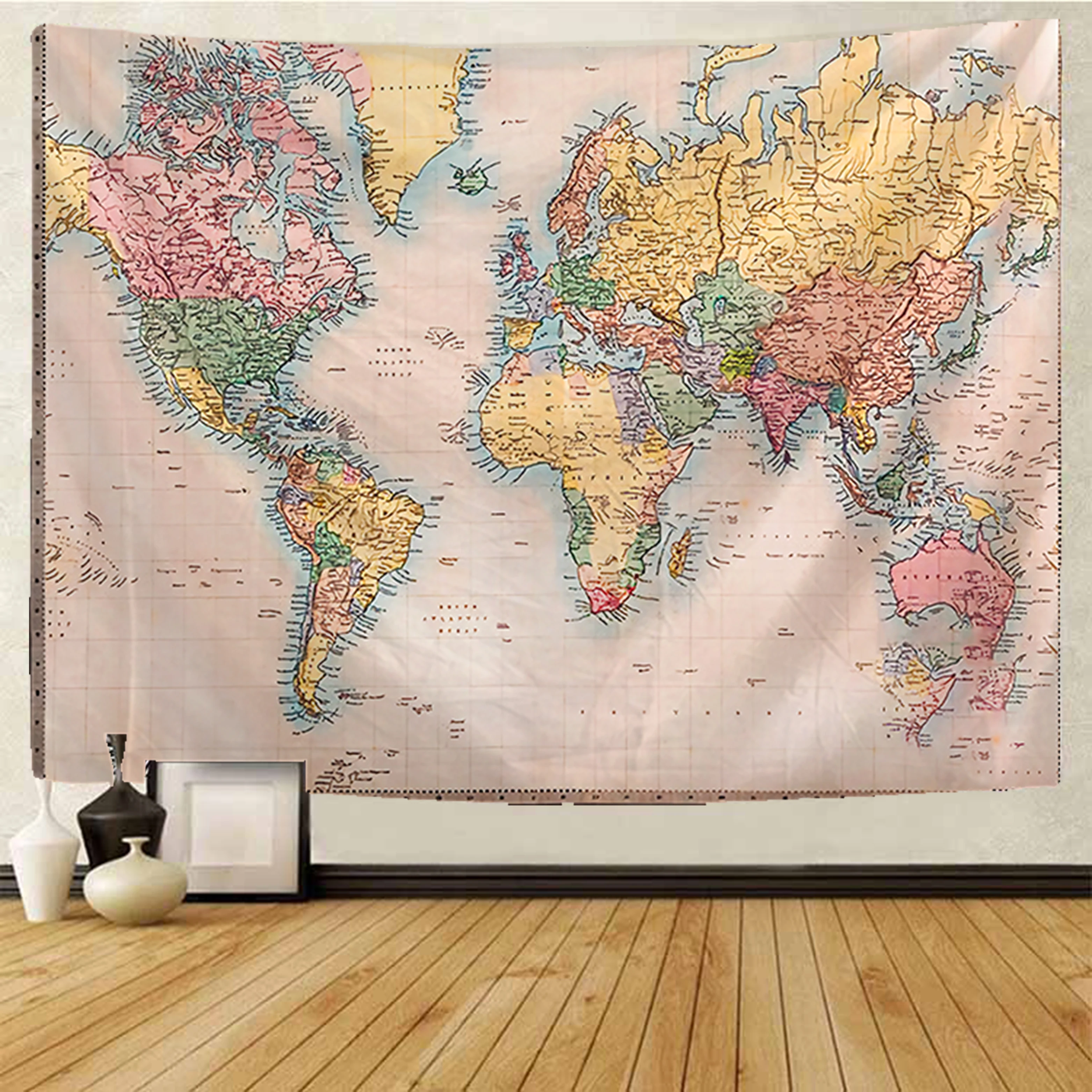 

World map tapestry Mandala Tapestry Hippie Macrame Tapestry Wall Hanging Boho Decor Witchcraft Tapestry