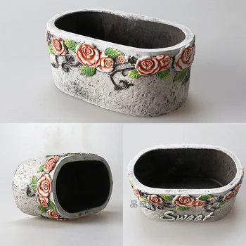 

Rose European Cement Concrete Flower Pot Candle Molds Handmade Plaster Gypsum Molds Silicone Paraffin Candle Molds