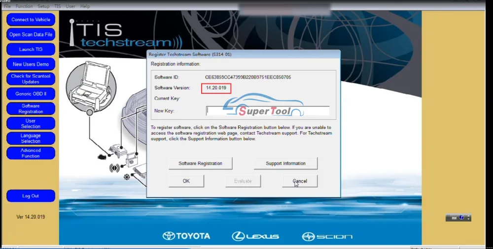 Последние V14.20.019 мини VCI OBD2 Автомобильные диагностические кабели для TOYOTA TIS Techstream MINI-VCI FT232RL чип J2534 OBDII Автомобильные Разъемы