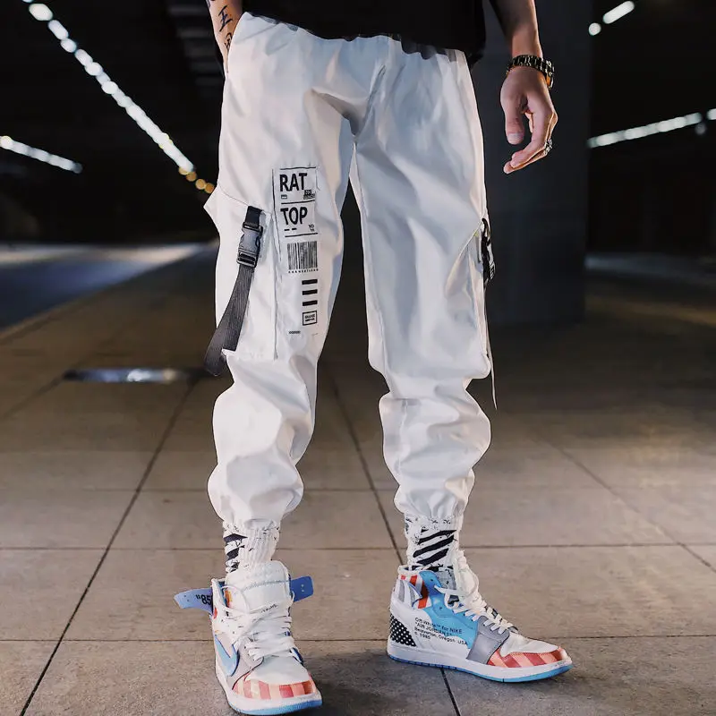 Японские мужские брюки повседневные мужские s хип-хоп рэп мужские брюки для уличного мальчика быстросохнущие прямые дышащие свободные брюки с завязками на лодыжке