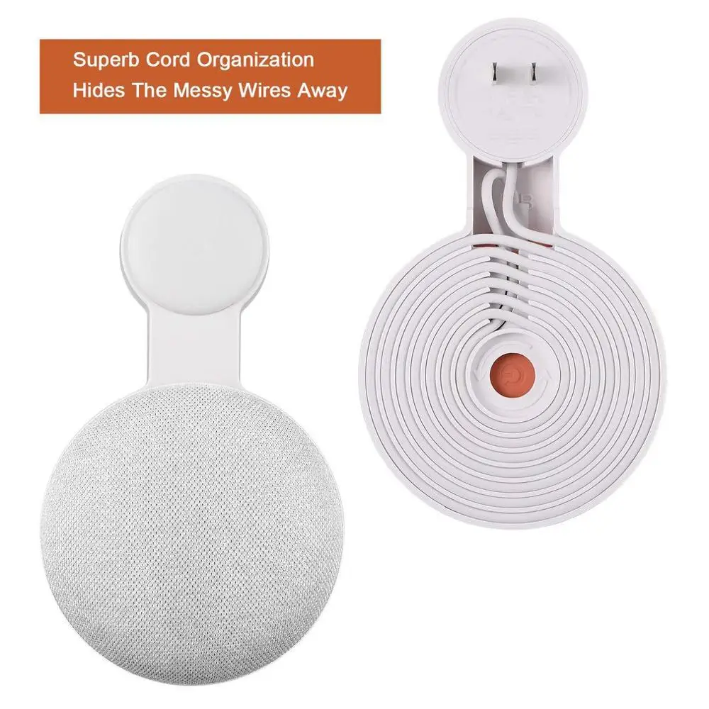 Outlet Wall Mount Hanger Stand for Google Home Mini Voice Assistant US Plug Home Kitchen Bathroom Bedroom Speaker Holder