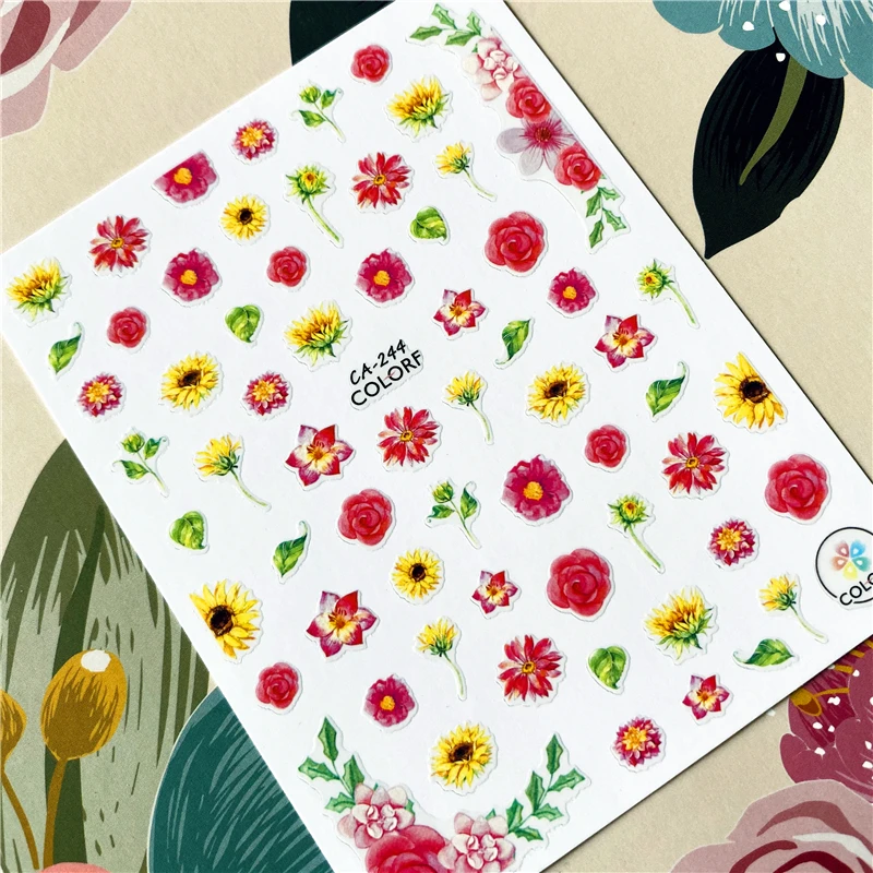 CA-211-264 Belle beauty цветок кошка Роза 3D наклейка для ногтей Наклейка для ногтей украшение для ногтей инструмент для ногтей украшение для ногтей - Цвет: CA-244