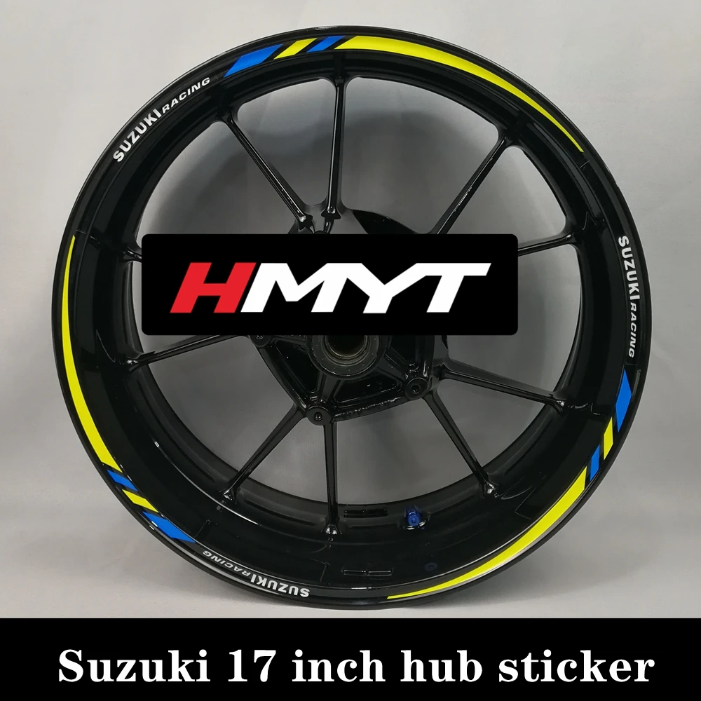 Подходит для мотоцикла Suzuki 17 дюймов наклейка на ступицу колеса Водонепроницаемый Светоотражающие колеса gsx250r GSX R600 GSX R750 GSX r1000 dl1000 - Цвет: J