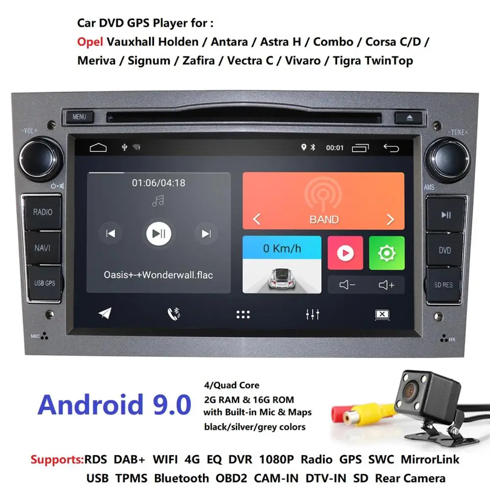 Hizpo четырехъядерный 2 DIN ram: 2 ГБ Android 9,0 автомобильный dvd-плеер для Opel Astra H Vectra Corsa Zafira B C G Автомобильный gps Радио стерео 4GWIFI