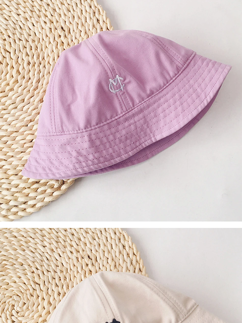 Spring Baby Bucket Hat For Boy Girl Fun Letter Embroidery Fisherman Hats Beach Sun Cap Children Outdoor Kids Panama Caps 2-4Y custom baby accessories