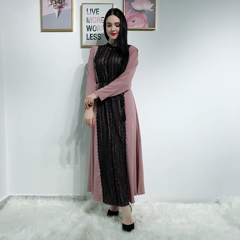 Vestidos кружевное мусульманское платье хиджаб абайя, кафтан, пакистанское арабское Макси платье Восточный халат из марокена мусульманские платья халат Longue Musulmane