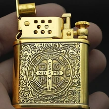 FXGZS 561 3 стиля Зорро латунная двухсторонняя Лазерная гравировальная керосиновая зажигалка с автоматическим зажиганием