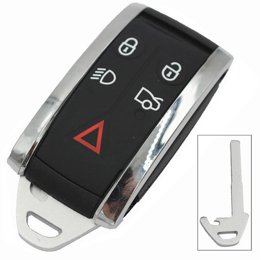 

5 Buttons Car Remote Smart Keyless Fob Case Shell Uncut Key Blade For Jaguar XF XK XKR X-Type S-Type 2007 2008 2009 2010 2012