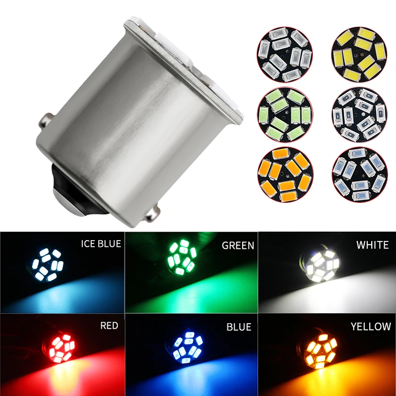 

100pcs S25 1156 BA15S P21W 1157 BAY15D 5630 9Smd Bulbs For Car Side Indicator Lamp Turn Signal Lights Brake lamp Amber White 12V