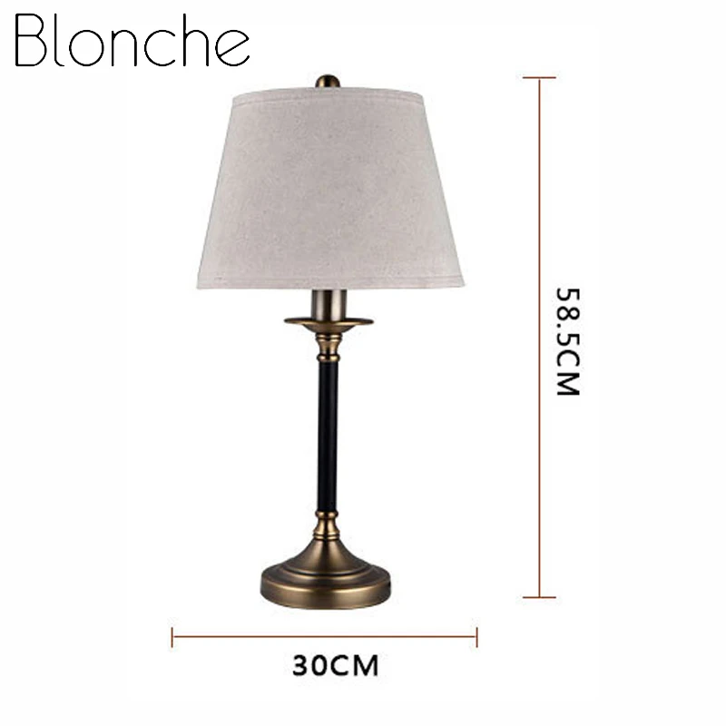 Современная настольная лампа Blonche E27, настольная лампа, железное художественное освещение для спальни, прикроватная гостиная, домашний декор, светильник, тканевые светильники