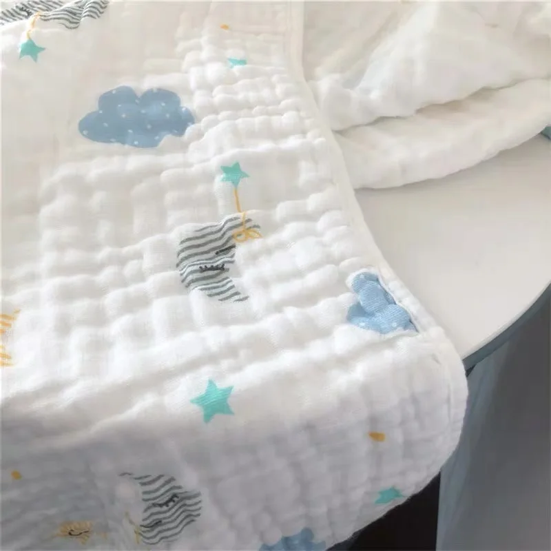 6 слоев Crinkle хлопок Марлевое одеяло комплект одежды из хлопка с принтом; для цвет 120x120 см детское одеяло 340 гр, 1 шт, оплату за образц мы принимаем через системы тестирования