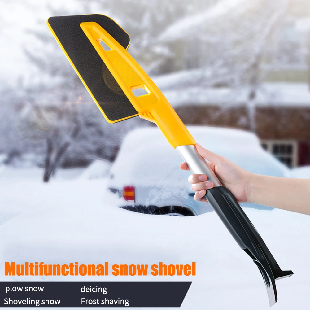64cm Long Rod Snow Shovel Deicing Manual Car Exterior Handheld Winter Detachable Cleaning Accessories Universal Ice Remove Tool