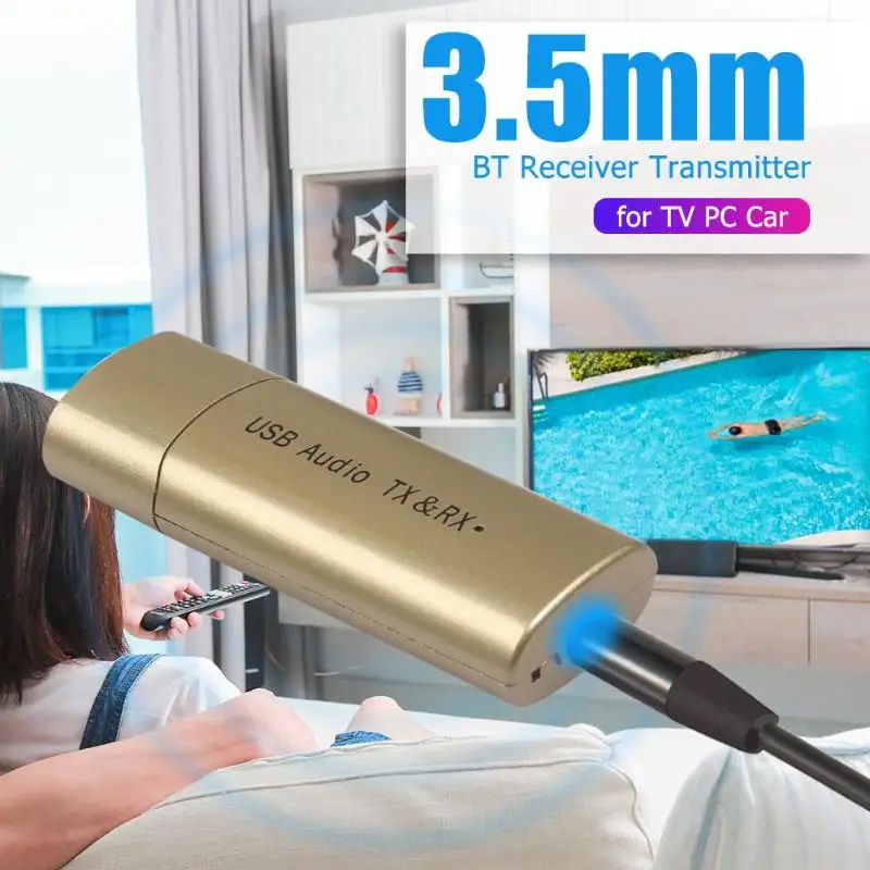 YPF04 USB внешний аудио конвертер USB к разъему 3,5 мм Bluetooth 4,2 аудио приемник передатчик для телевизора PC Автомобильный адаптер для ноутбука