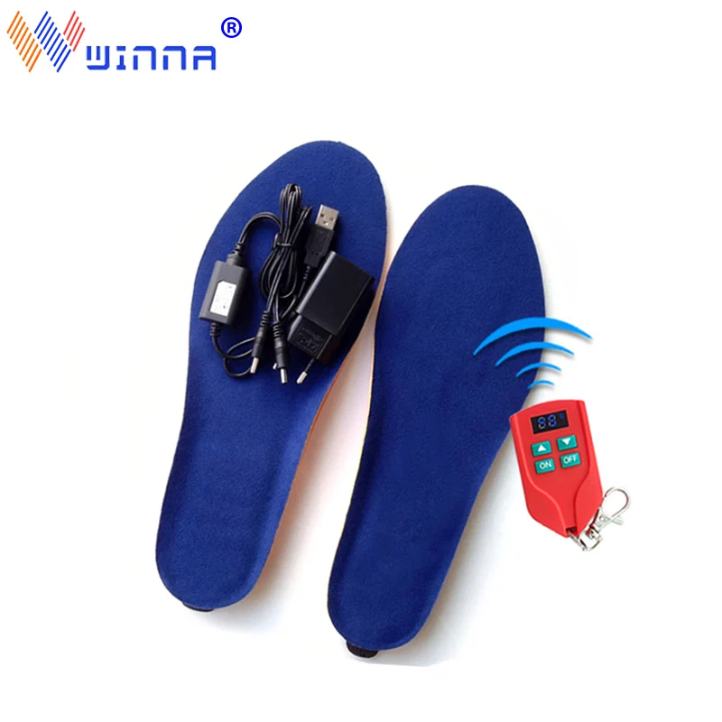 Электрические стельки с подогревом 2000 мАч USB зарядка беспроводной пульт