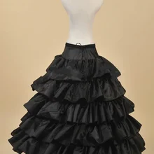 Jupon noir 5 couches avec volants, robe de bal 4 cerceaux Crinoline pour robes de mariée, livraison gratuite