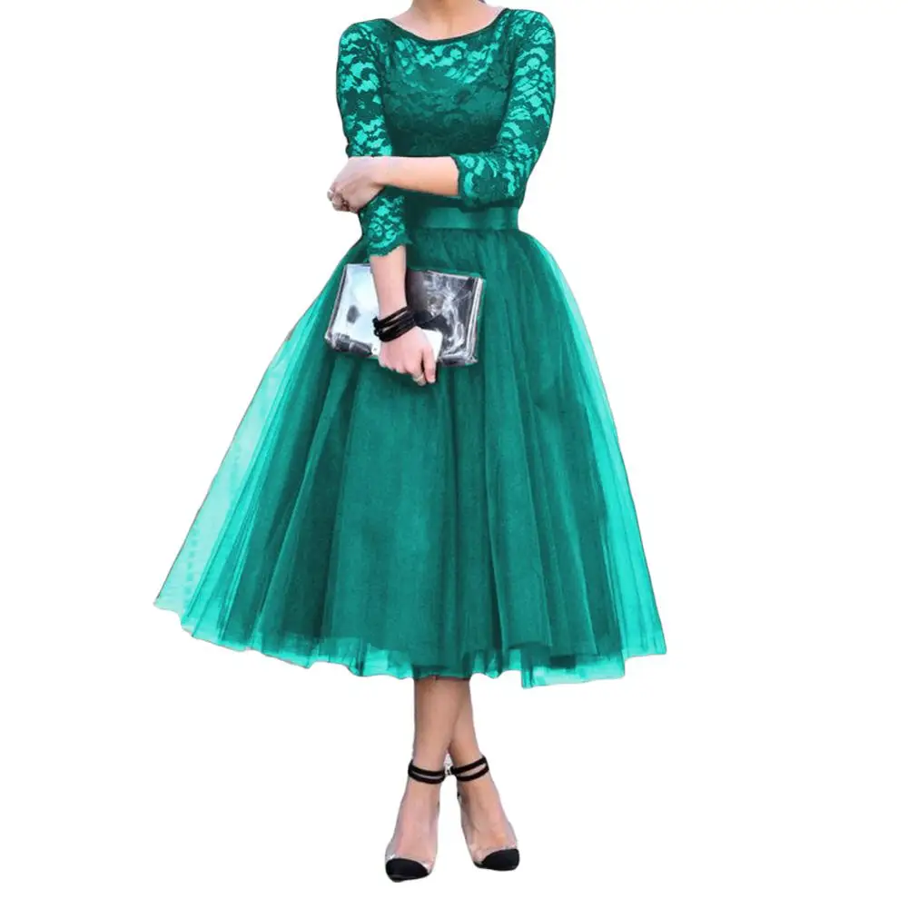 Женские коктейльные платья трапециевидной формы с круглым вырезом ...