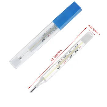 

1 Pcs Large Size Screen Body Temperature Measurement Device Clinical Armpit Glass Mercury Thermometer Home Health Care Product