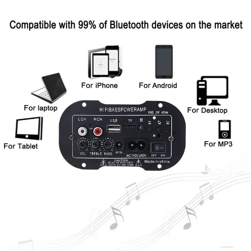 

Bass Auto Subwoofer Stereo Remote Control Power Amplifier Car Radio 2 Din Audio