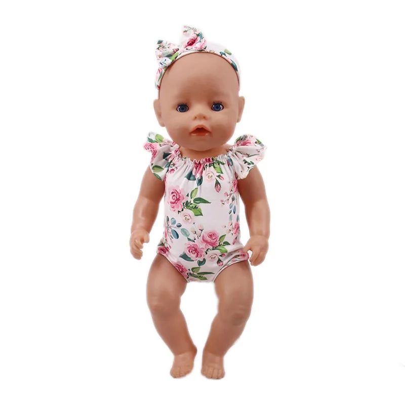 Doll Flower Swimsuit Set Fit 18 Inch American&43Cm New Born Baby,Generation,Birthday Girl's Russian DIY Toy Gift doll clothes barbie doll clothes