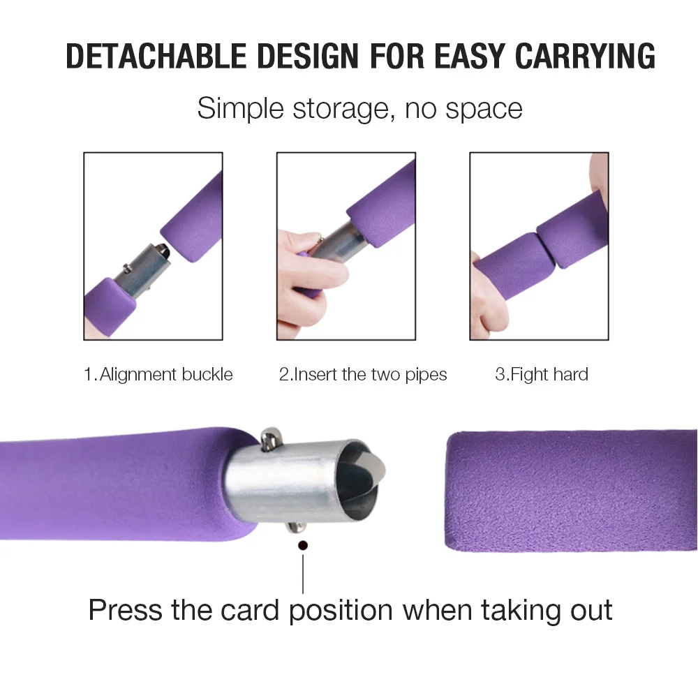 Purple Portable Pilates Exercise Stick with Foot Loop Yoga Exercise Bar for Stretch Twisting Yoga Body Shaping AOAUUKO Pilates Bar Kit with Resistance Bands Purple Portable Pilates Exercise Stick with Foot Loop Yoga Exercise Bar for Stretch Twisting Yoga Body Shaping AOAUUKO Pilates Bar Kit with Resistance Bands