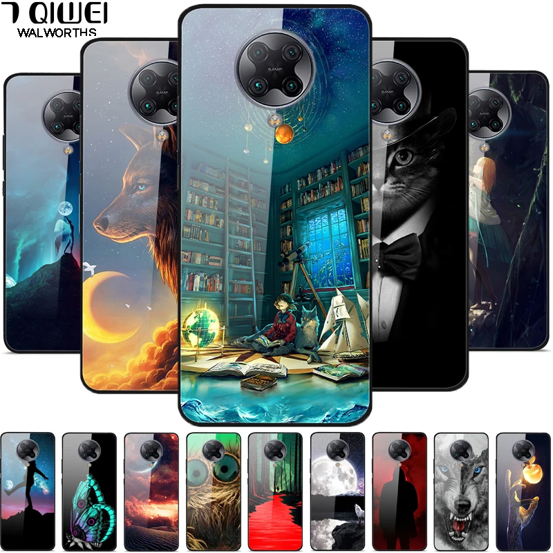 Per Xiaomi Poco F2 Pro Case Poco M3 Pro Cover Rigida In Vetro Temperato Per Xiaomi Poco M3 Pro 5G Fundas Luxury Coque Space Capa