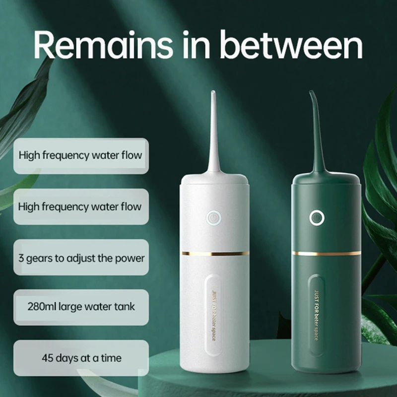 Oral Irrigator Tooth Cleaner Device Portable Rechargeable Electric Household Water Flossing Dental 280ML Water Tank Waterproof
