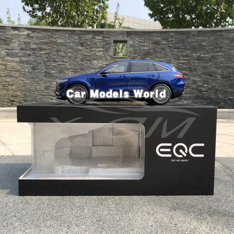 Литая под давлением модель автомобиля для EQC 1:18(синий) крышка двигателя не открывается+ маленький подарок