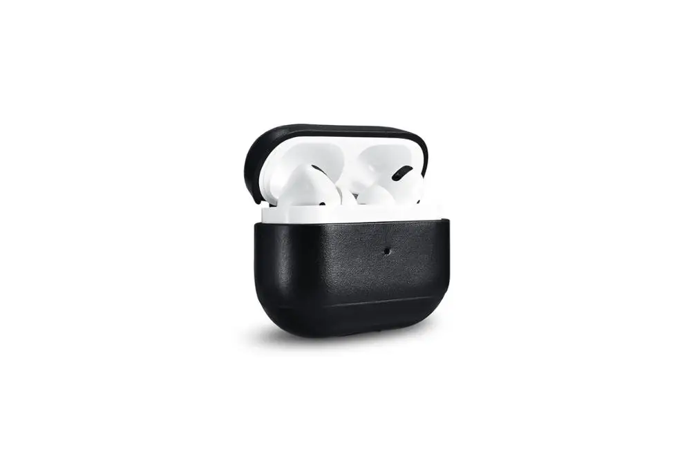 Черный Для Apple Airpods Pro чехол из натуральной кожи чехол для беспроводных наушников Защитный чехол для Air Pods Pro Earpods чехол - Цвет: Черный