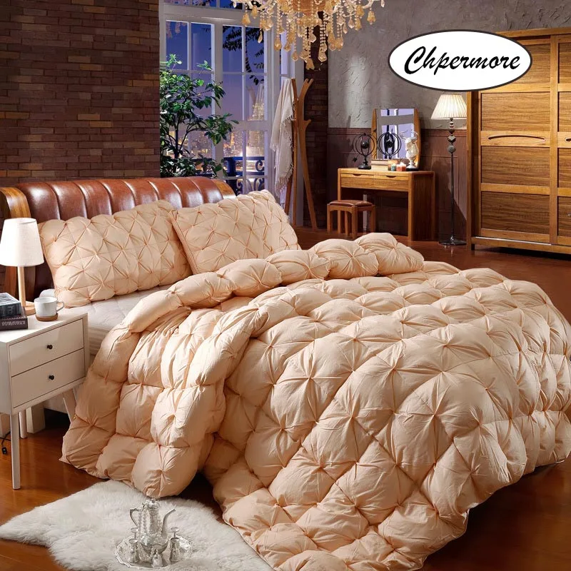 Chpermore 100% Cotton Lining Twist flower Down Quilt Duvets 100 % White Goose/Duck Down Comforters King Queen Twin Full Size bed comforter