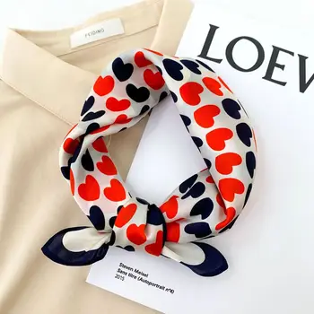 

Fashion 2020 Brand 100% Pure Silk Scarf Women Neck Hair Band Foulard Square Headband Fashion Print Neckerchief Scarves Hijab