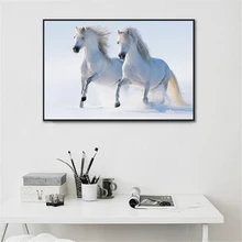 Черно-белые плакаты с лошадьми и принтами холст стены Искусство бегущие лошади Cubs Холст Настенная картина для гостиной Cuadros Decoracion(China)