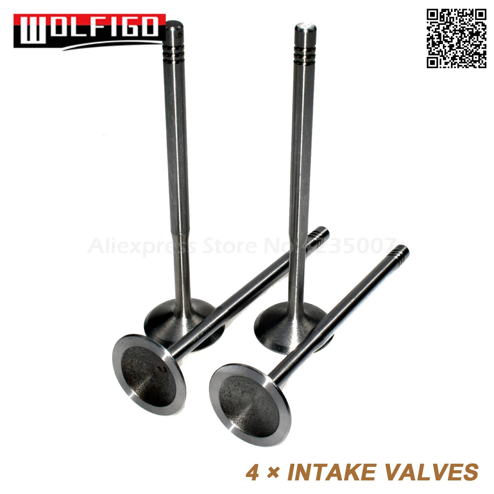 Intake Valve 4PCS WOLFIGO впускные выхлопные клапаны и 20 шт комплект штока клапана уплотнения для VW Jetta AUDI A4 SEAT SKODA 1,8 Turbo DOHC 058109601,058109611 м - Цвет: Intake Valve 4PCS