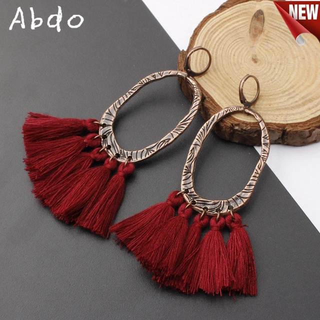 

Tassel Earrings Shining Fashion For Women Boho Water Drop Earring Handmade Big Drop Dangle Round Jewelry Party Gift Statement