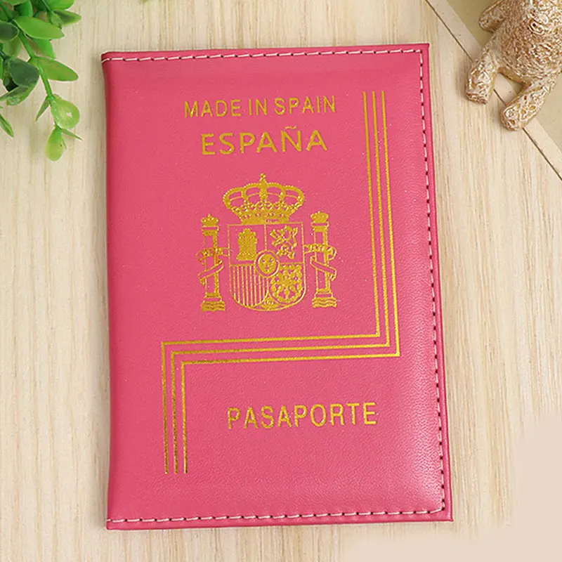 Испанский кошелек для паспорта, визитница, испанская Обложка для паспорта, карамельный цвет, из искусственной кожи, защита для паспорта