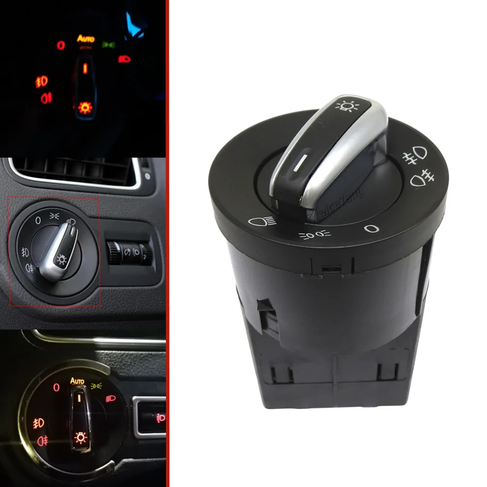 New Chrome Headlight Control Switch Fog Light Knob For Vw Bora Golf 4 19982005 Passat B5 Polo