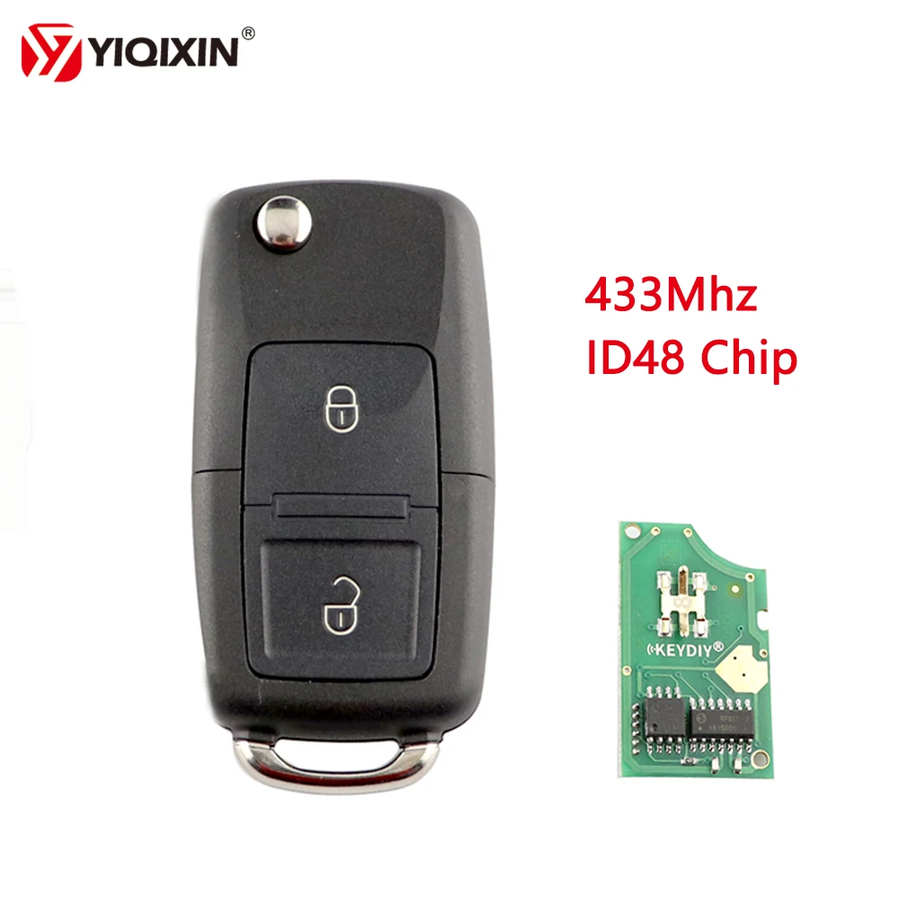 

Пульт дистанционного управления 1J0959753N 433 МГц для VW Volkswagen Bora Ibiza Seat Skoda Passat Polo Golf Beetle Touran Octavia, складной Автомобильный ключ