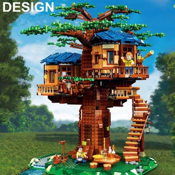 

Ideas Tree House Model Leaves Two Colours Building Blocks Bricks Set Chirstmas Gifts for Kid Compatible Lepining Friends 21318