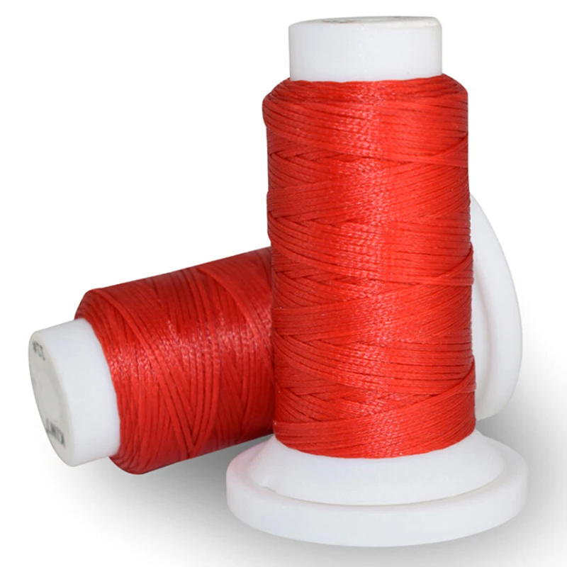 red DIY инструмент для рукоделия, ручная вощеная нить 0,8 мм, 50 м, полиэфирный шнур, швейная машина для шитья кожи, 50 метров - Цвет: red