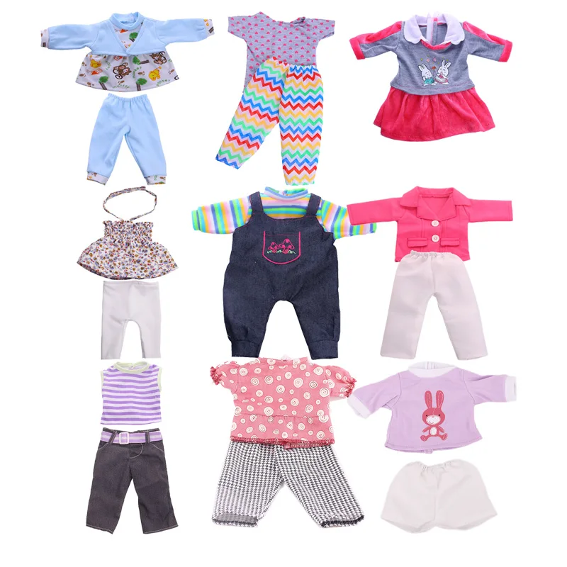 Doll 2-Piece Set Suits For 18 Inch &amp43 Cm New Born Girl Baby With Printing Pattern Gifts Your Children | Игрушки и хобби