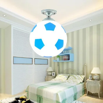 

Sport LED Ceiling Light Children Lighting Fixture Football Shape Glass Modern Chandelier For Boys Indoor Kids Room Balcony