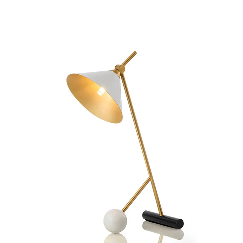modern tale lamp reading lamp study lamp decoration table lamp marble base metal shade E27 black or white designer lighting