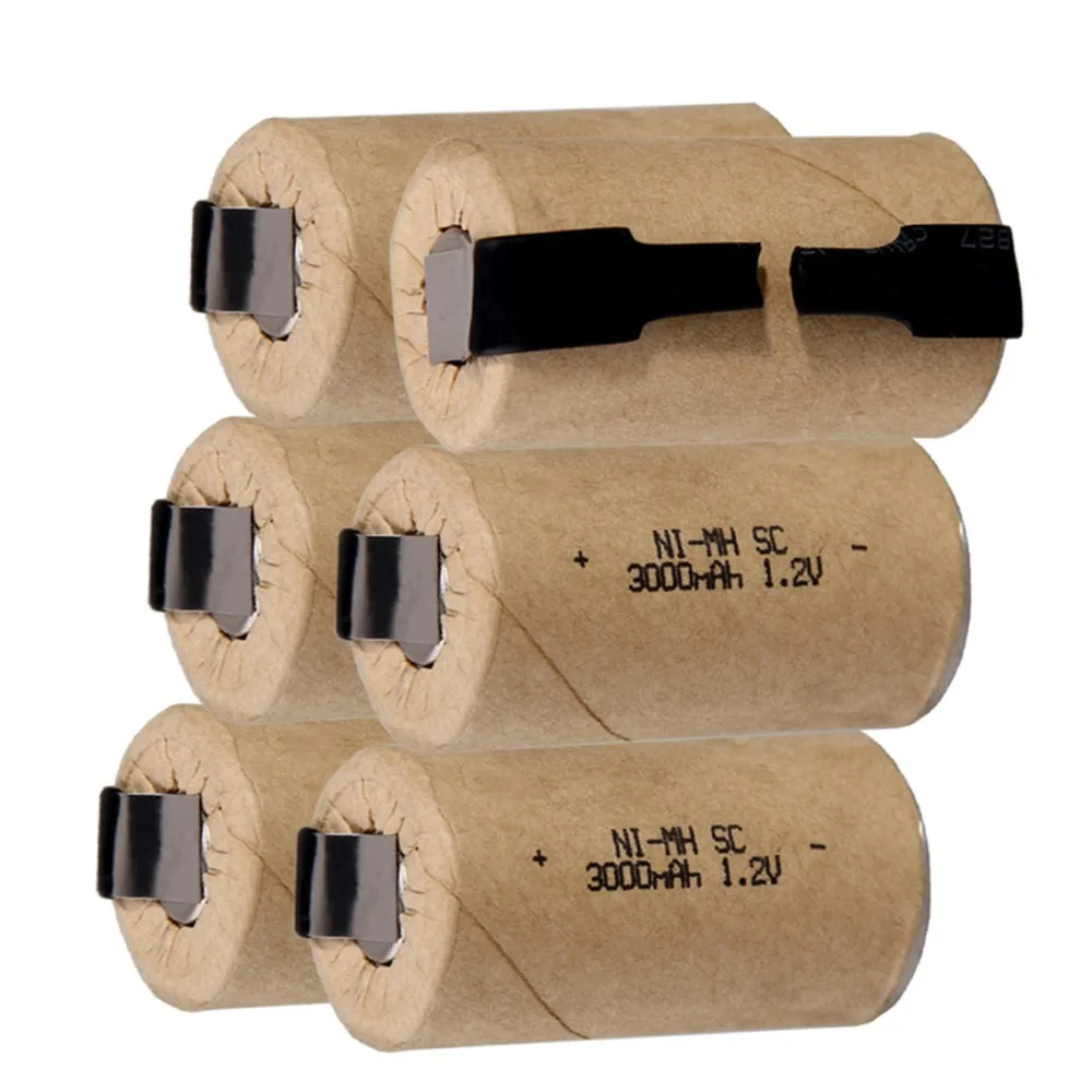 6 шт SC батареи 3000mah 1,2 v subc nimh батареи случайный цвет