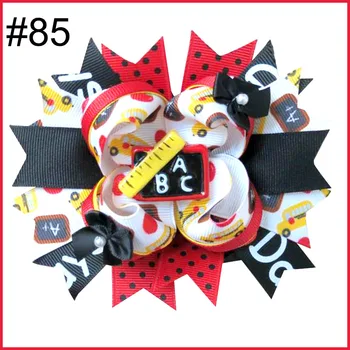 

free shipping 12pcs NO56-No86 back to school hair bows pencil hair clips i love school hair
